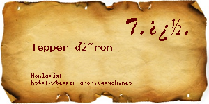 Tepper Áron névjegykártya